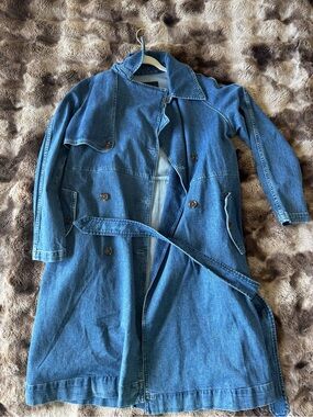 Banana Republic Blue Denim Trench Coat - Women